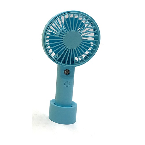 Ventilateur bleu avec batterie et fonction spray