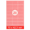 Selbstklebe-Etiketten, A4, 70 x 42.3 mm, 2100 Stk.