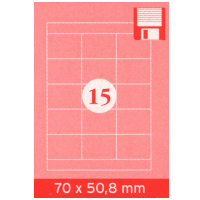 Etiquettes adhsives, A4, 70 x 50.8 mm, 1500 pcs. Disquettes 3,5".