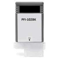Cartouche d`encre noire, 130 ml. compatible avec Canon PFGI-102BK