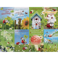 Set de cartes d`anniversaire, 100 pices, motif 017-024