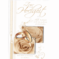 Hochzeitskarte mit Umschlag, einzeln in Cellophan verpackt