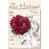 Hochzeitskarte mit Umschlag, einzeln in Cellophan verpackt