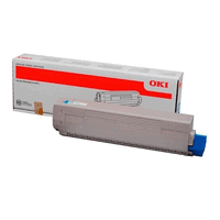 Original OKI Tonerkassette 44844615 (C822) cyan, 7300 Seiten