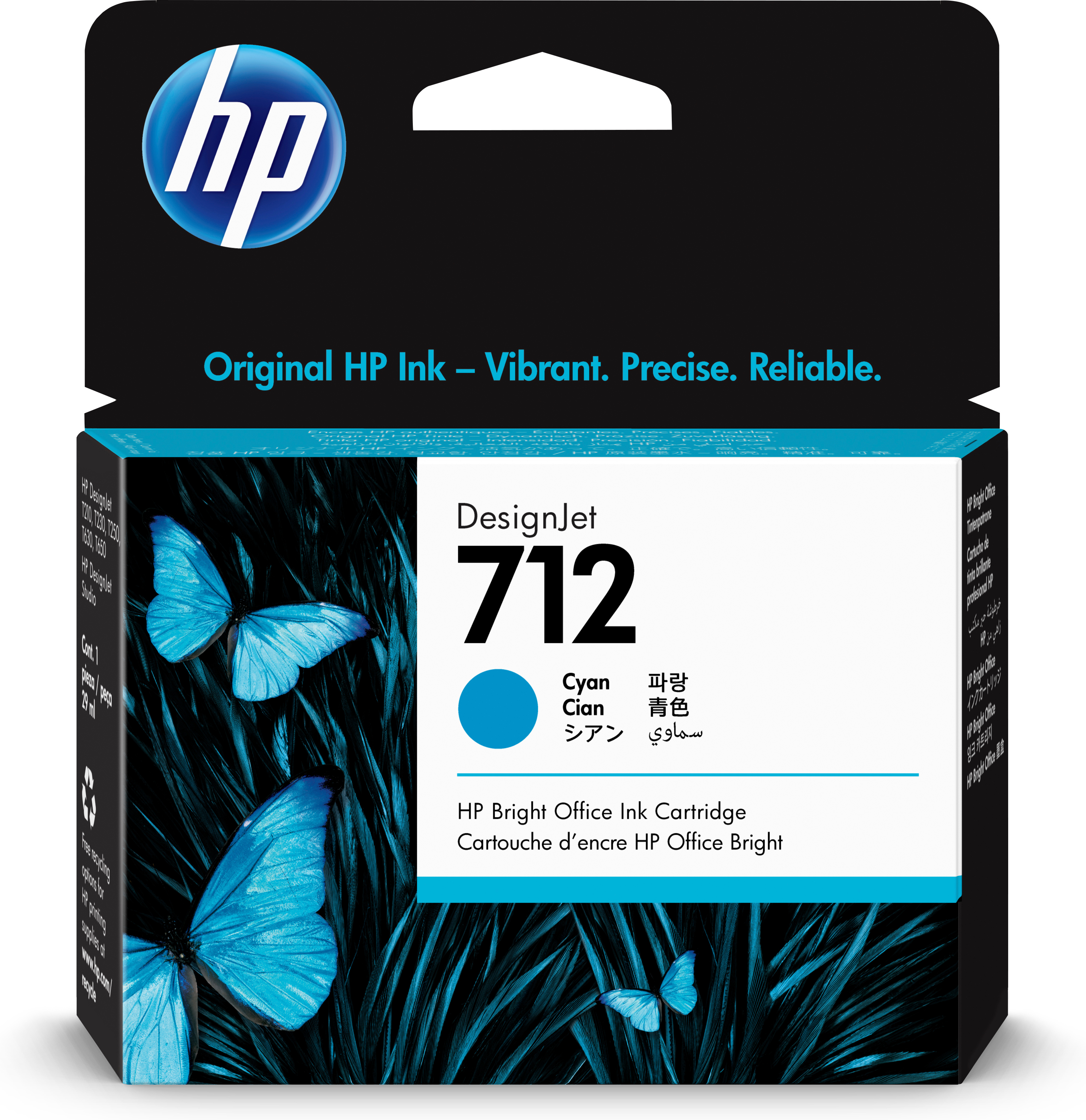 HP Tintenpatrone 712 Cyan 3ED67A  29ml Original