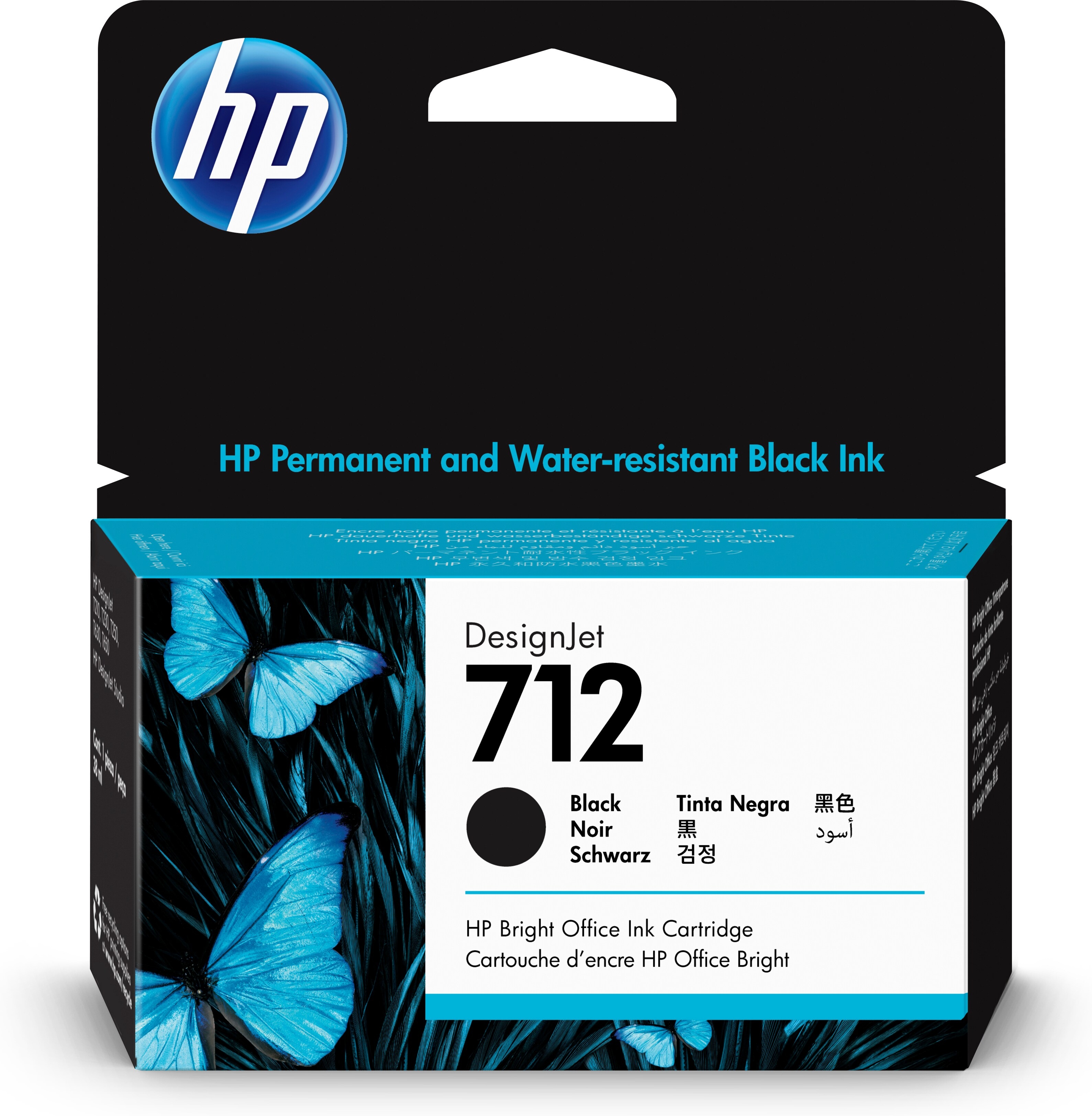 HP Tintenpatrone 712 Schwarz 3ED70A  38ml Original