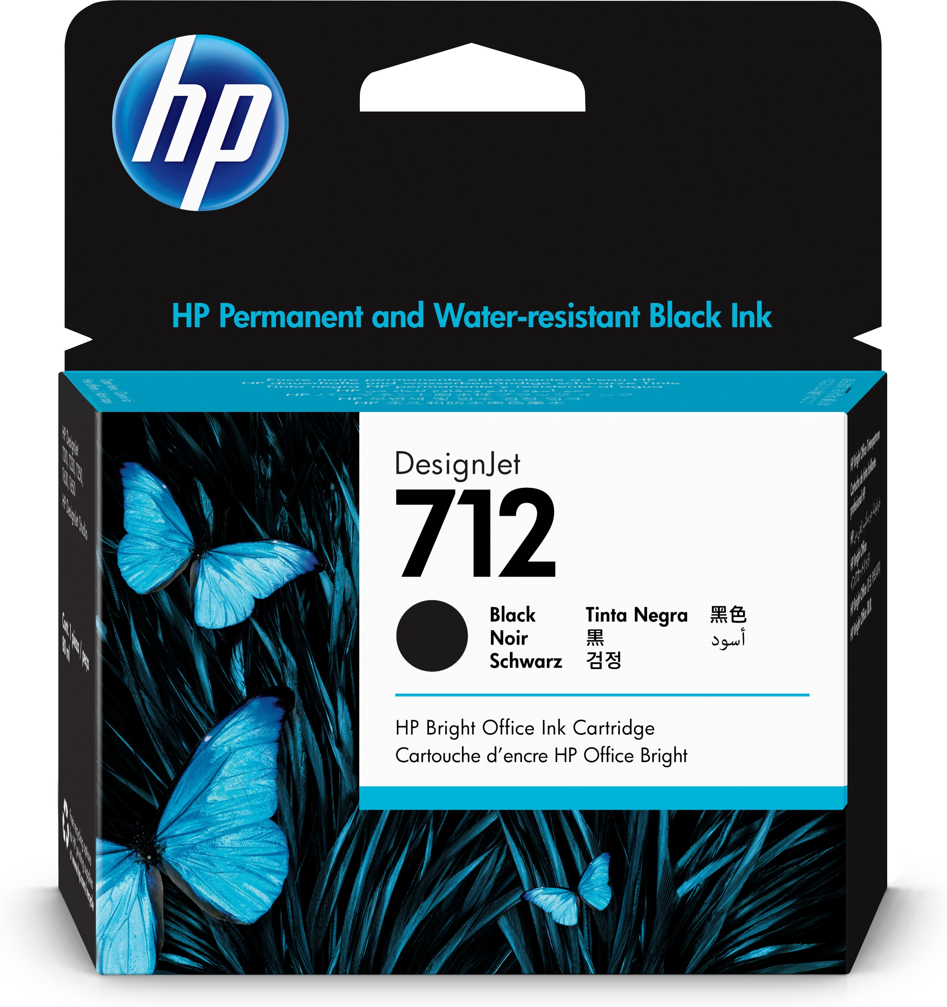 HP Tintenpatrone 712 Schwarz 3ED71A  80ml Original