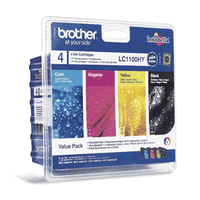 Cartouches d`encre originales Brother LC-1100VHY noir, cyan, magenta et jaune, 900/750 pages