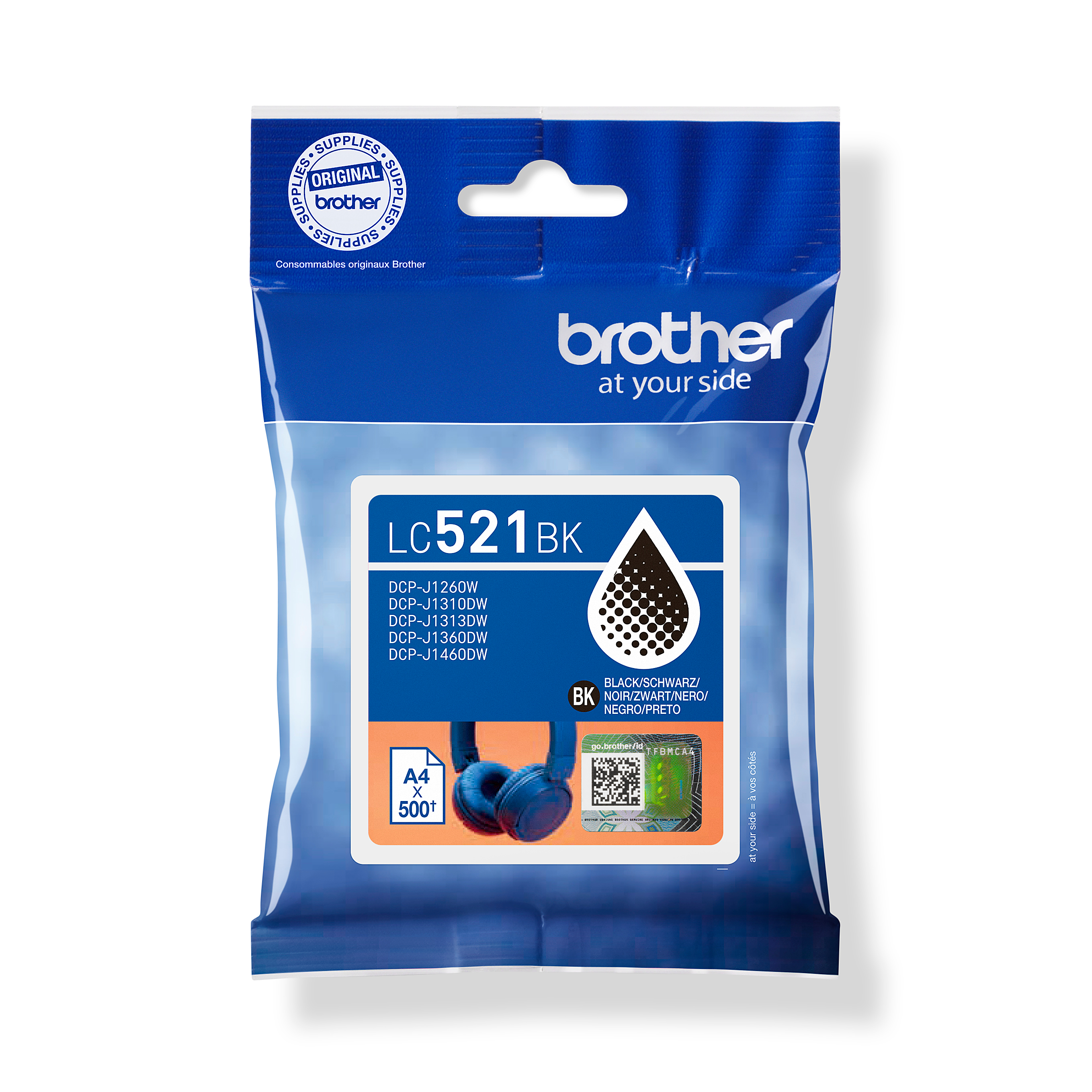 BROTHER Original Tintenpatrone LC-521BK Schwarz 500 Seiten