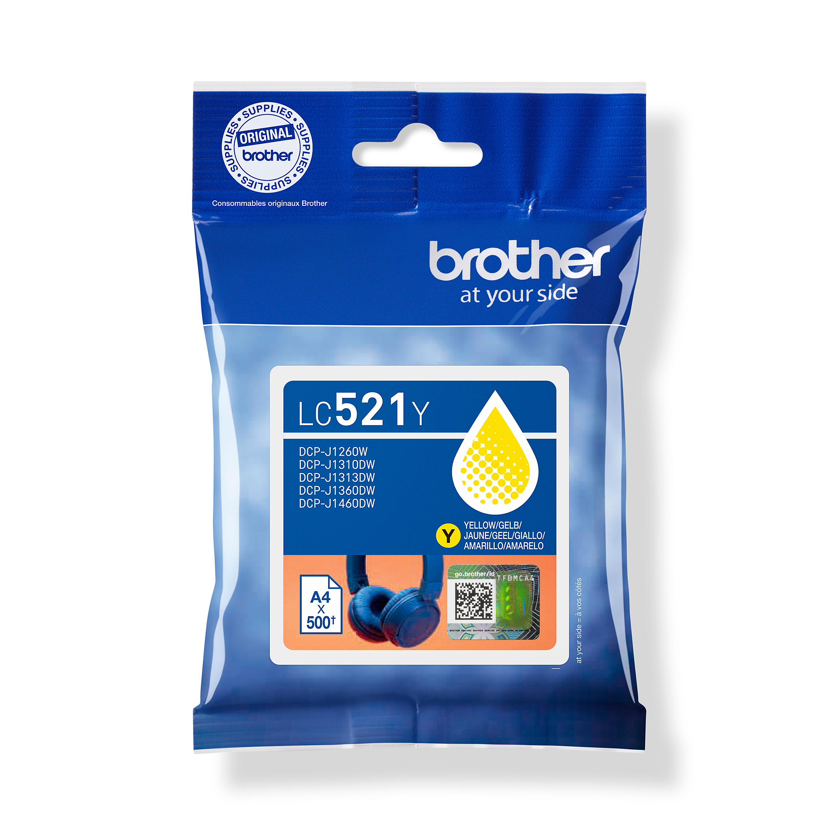 BROTHER Original Tintenpatrone LC-521Y Gelb 500 Seiten