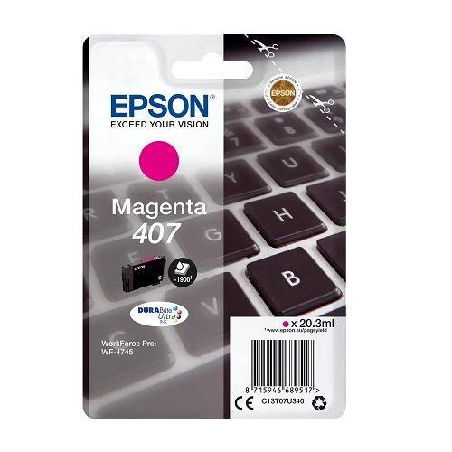 Epson T07U340 originale Tintenpatrone Nr. 407 magenta, 20.3ml, 1900 Seiten