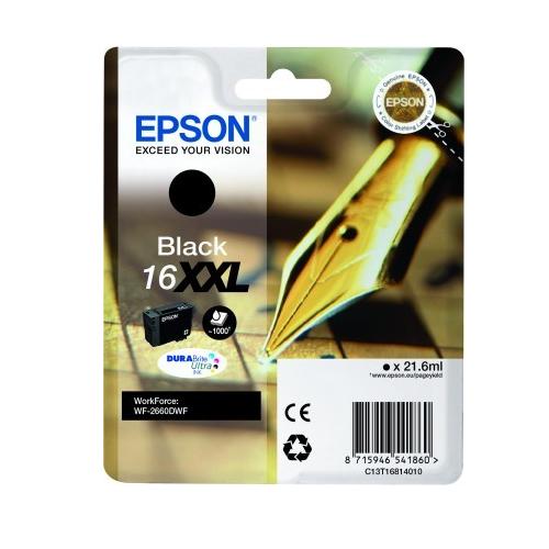 Cartouche d`encre T168140 originale Epson XXL noire, 21.6 ml, 1000 pages