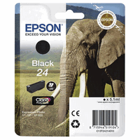 Cartouche d`encre original Epson Nr.24 noire, 5.1ml, 360 pages