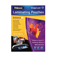 Fellowes pochettes  laminer brillantes pour A4, 80 micron, 25 pices