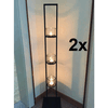 Deux piliers de lanterne 100 cm en fer laqu avec 3 cylindres en verre